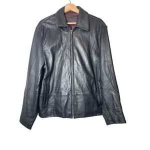 Alfani Mens Vintage Leather Jacket Black Size Small Macys